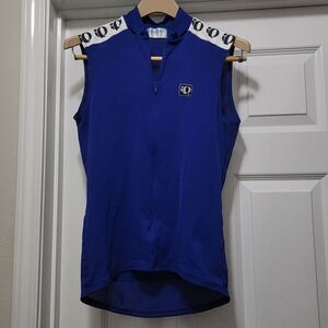 Vintage Pearl Izumi iQ Technical Wear Blue Cycling Sleeveless Jersey USA Men's S